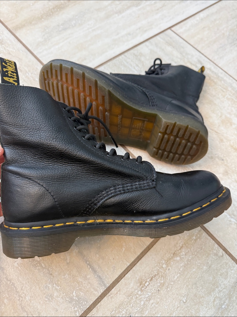 Dr. Martens Pascal Black Leather 8-Eye Lace Up Combat Boots Women’s US 8 UK 6 - Picture 12 of 16